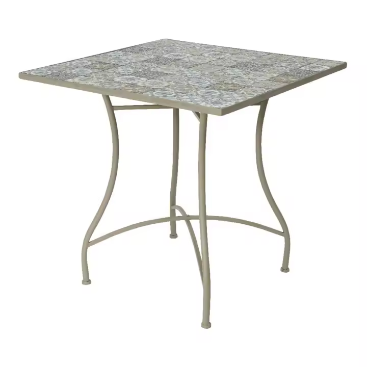MESA METALICA/MOSAICO COLOR: MARRON 78x78x77cm MODELO BISTRO PARA EXTERIOR - 1