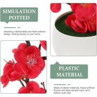 Plantas Artificiales Bonsái De 20 Cm Decoración De Pared Falsas Flores En Maceta Pequeño Árbol Para Adornar Hogar Y Jardín - details 2