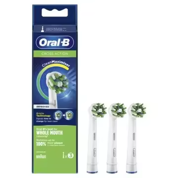 Recambio Oral B Crossaction para una Limpieza Profunda - Pack de 3 Cabezales - 1