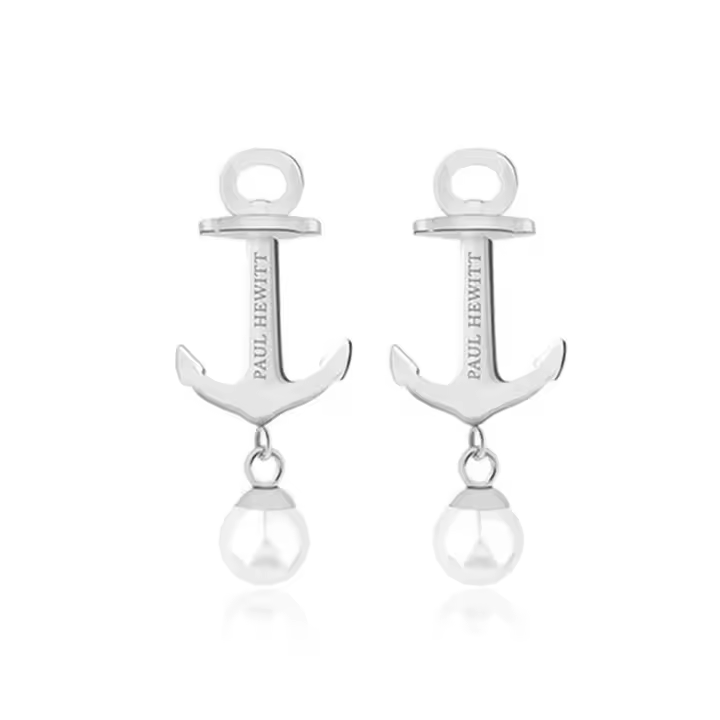 Pendientes de Ancla Elegantes en Acero Inoxidable con Perlas Blancas - Paul Hewitt - 1