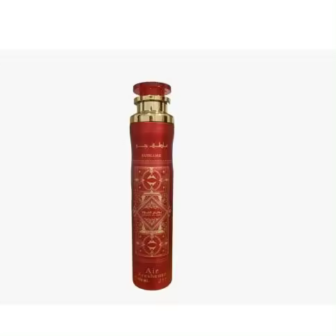 Ambientador árabe Badee  al oud sublime rojo Lattafa 300ml,Spray de hogar y tejidos ,Ideal para sofas,cojines,sabanas,Olor dulce duradero oriental Tamaño grande NOVEDAD - 1