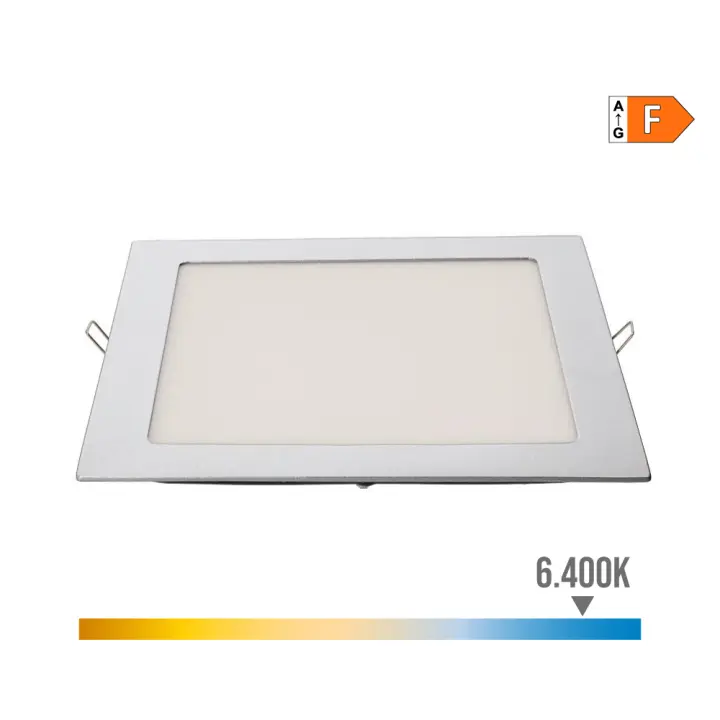 Edm Downlight LED Empotrable Cuadrado 20W Cromado - 1