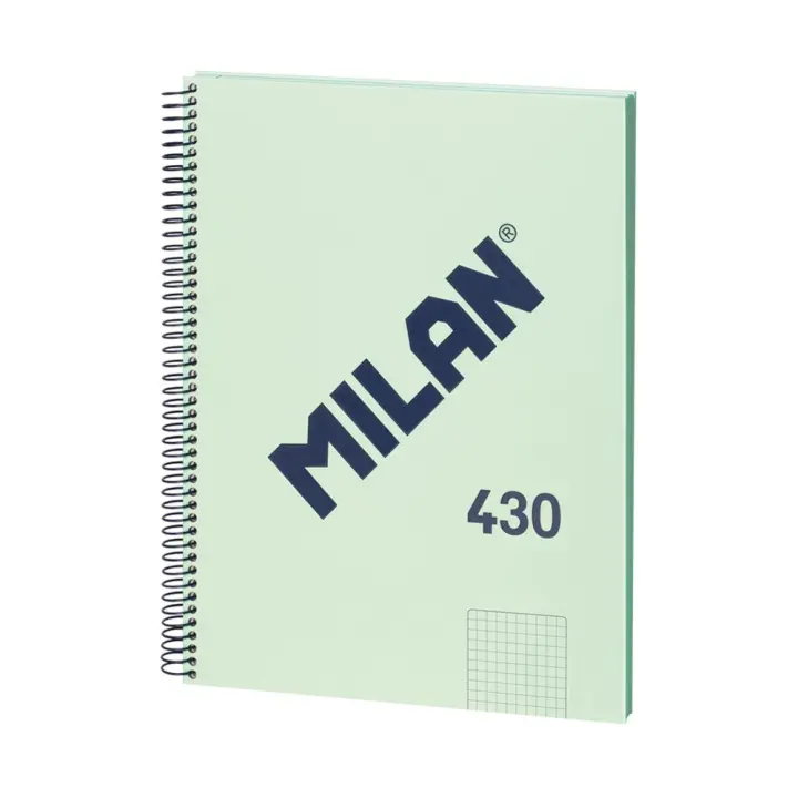 CUADERNO ESPIRAL MILAN VERDE, CUADRO 5X5, A4, TAPA DURA, 80 HOJAS, 95 GR. SERIE 1918 - 1