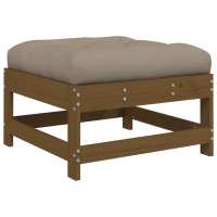 vidaXL Taburete de jardín con cojín madera maciza de pino Pino natural, Pino blanco, Pino gris Conjunto Terraza Muebles Jardín Exterior Juego de Muebles de jardín Mueble Jardín Exterior Muebles de Salon Exterior - details 0