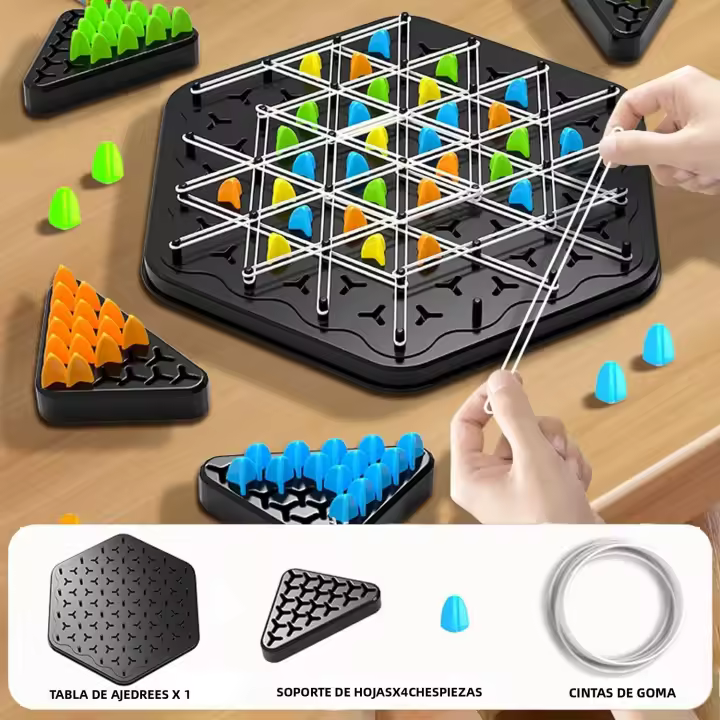 Juego De Tablero Interactivo Para Familia Y Amigos Juego De Batalla De Ajedrez Triggle Con Cuerda De Goma Para Niños Juguetes De Estrategia Regalo Para Fiesta - 1