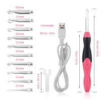 Ganchos de Crochet LED Luz Up Acero Inoxidable Carga Rápida USB Nivel de Luz Bright - details 3