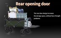 Carretilla Carrito con Ruedas Auxiliar, 150 kg/80 L, con Apertura Trasera y Asa Ajustable, para Camping, Jardín, Arena, Playa - details 2