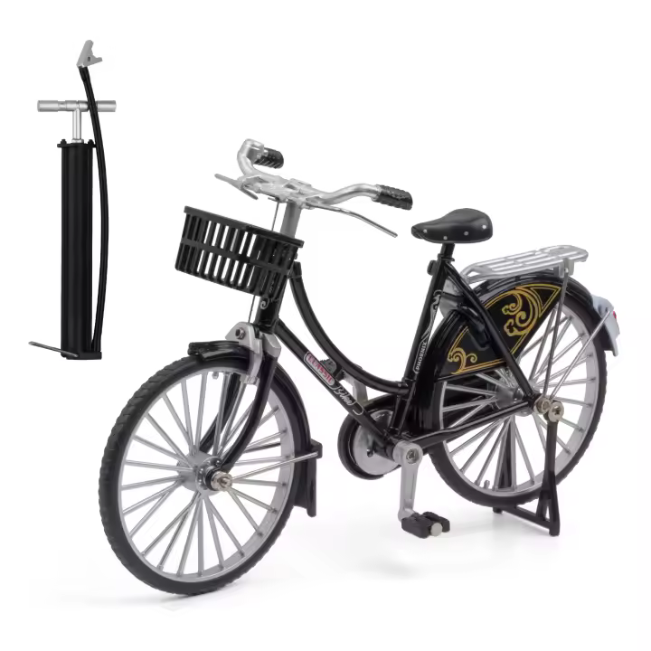 Modelo De Bicicleta Retro De Aleación a Escala 1/10 Con Ruedas De Goma Para Niños Juguetes De Coches Y Bicis De Metal Regalo Para Fiestas - 1