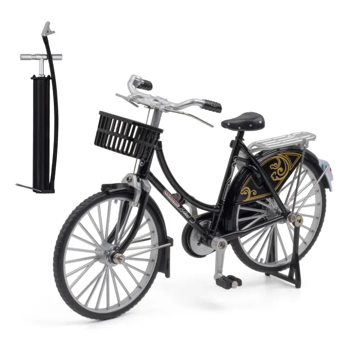 Modelo De Bicicleta Retro De Aleación a Escala 1/10 Con Ruedas De Goma Para Niños Juguetes De Coches Y Bicis De Metal Regalo Para Fiestas - 1