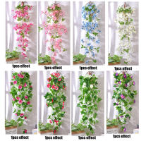 1PCS Flores Artificiales Colgantes En Seda Plantas Silvestres Para Decoración De Jardín Interior Exterior Decoración De Bodas Y Fiestas En Paredes Balcones - details 0