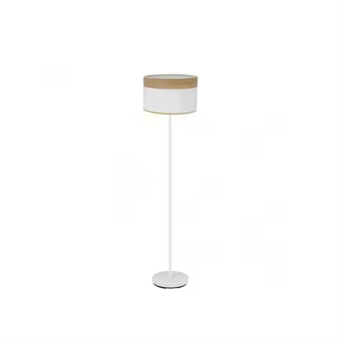 Lámpara de Pie Cloe FABRILAMP - Blanco/Madera Clara - 162x40x40 Cm - 1