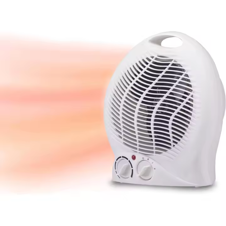 Aerotermo de baño, aerotermo, 2000W, 2 potencias seleccionables, aerotermo compacto con termostato regulable, modo eco y función de apagado automático, blanco - 1