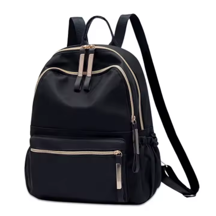 Mochila de tela Oxford negra para mujer, Bolso de viaje, Oxford - 1