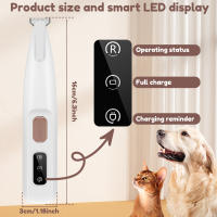 Afeitadora Para Perros Recargable 500mAh Impermeable Con Pantalla LED Cuchilla Amplia De 18mm Peluquería De Mascotas - details 0