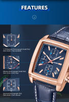 Reloj De Pulsera Deportivo Militar MEGIR Para Hombre Cronógrafo Cuarzo Rectangular Correa De Cuero Resistente Al Agua Y Shock - details 5