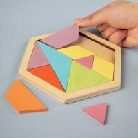 Juego De Rompecabezas Hexagonal Alien Tangram Bloque De Puzzle Clásico Para Niños Juguetes Educativos De Madera Unisex - details 14