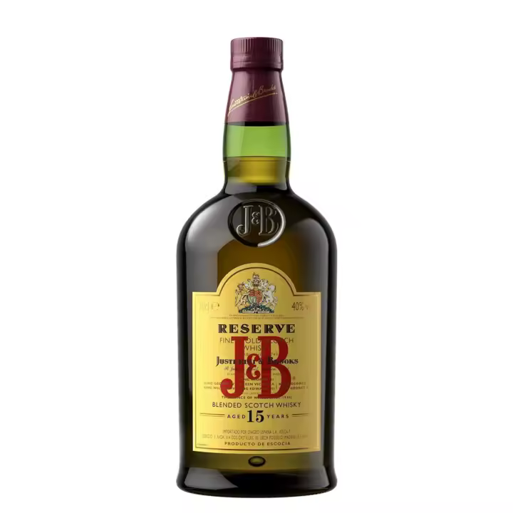 Whisky J&B Reserva 15 Años - Botella 70 CL - Finest Old Scotch Whisky JB - 40% - 1