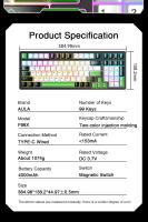 Teclado Mecánico AULA F98X 99 Teclas Tri-modo Intercambiable RGB Ajustable Para Juegos De Esports Con Interruptores Magnéticos - details 22