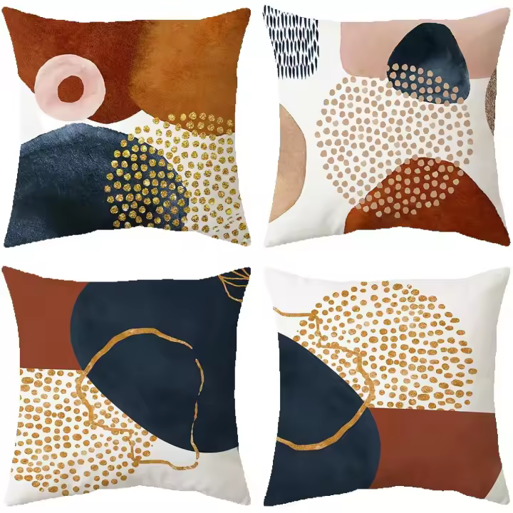 Fundas para sofá de 45x45 cm, Juego de 4 Cojines Decorativos de Terciopelo con Cremallera Invisible (Moderno) - 1