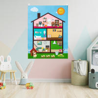 Juego Interactivo De Aprendizaje Para Niños 98Pcs Build My House Felt Story Board Set Montessori Juguetes Para Librería Sofá Silla Preescolar Con Tema De Animales Y Naturaleza - details 4