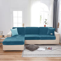 Funda De Sofá De Veludo Cubierta Suave En Color Sólido Spandex Protector De Muebles Estirable Para Sala De Estar Cubierta De Silla De Acento Sofá Modulable Sofá Futón - details 19
