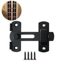 Cerradura De Puerta De Acero Inoxidable Latch Flip Latch Cerradura De Seguridad Para Armario Cerradura De Puerta Deslizante Herramienta De Cierre Negro Mate - details 0