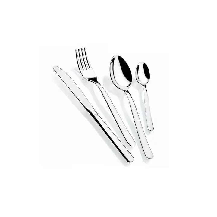 Monix Reims - Set de 24 cubiertos en acero inoxidable pulido brillante con 1,8 mm espesor. Juego cuchillos, tenedores y cucharas - 1