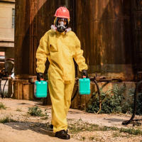Traje De Protección Química One Piece Para Trabajo En Laboratorio Resistente a Ácidos Sulfúricos Y Alcalinos Ropa Protectora Unisex - details 0