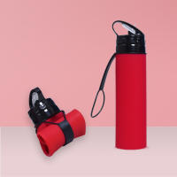 Botella Deportiva De Silicona Reutilizable Para Niños 600ml Plegable Suave Para Hogar Y Oficina Con Mango Y Tapa De Tapon - details 6