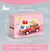 Juguete De Construcción De Bloques Para Niños Pequeño Carro De Comida De Calle Decoración Regalo Para Juego De Edificación - details 6