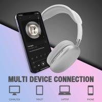 Auriculares inalámbricos Bluetooth supraurales con batería de larga duración y micrófono para fitness (plateados) - details 2