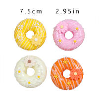 4PCS Floral Donut Modelo De Pastel Artificial Para Decoración De Bodas Y Fiestas Profesional Simulación De Comida Decorativa PVC Tamaño 2.95 Cm - details 2