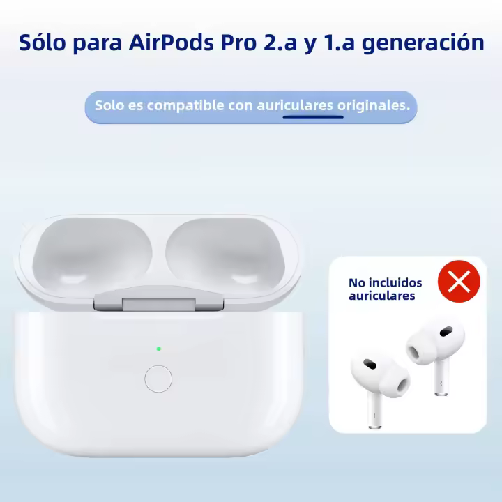 Carcasa De Carga Compatible Para AirPods pro 2 Auténtica (No Incluye Auriculares), Ideal Para Reemplazo Cuando Lot - 1