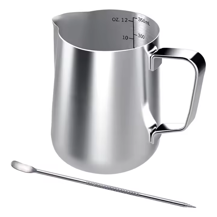 BIT Jarra de espuma de leche de acero inoxidable, jarra de leche para máquina de café, 350Ml - 1