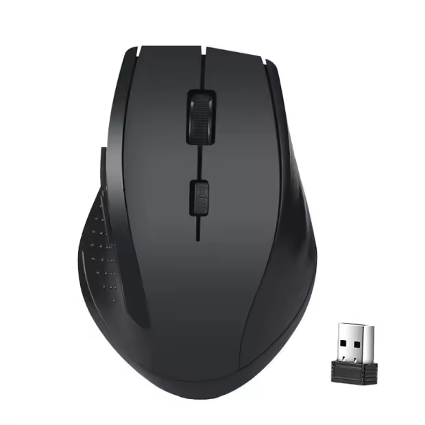 Ratón Inalámbrico 2.4GHz 1200DPI Óptico Para Juegos Con 6 Botones Y Receptor USB Compatible Con Portátil Color Negro/Blanco - 1