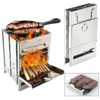 Mini Horno De Camping De Madera Cuadrada Para Exteriores BBQ Grill Plegable Para Sobrevivencia En La Naturaleza Y Picnics Ajustable Y Fácil De Limpiar - details 2