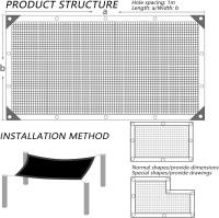 Toldo Vela de Sombra Rectangular Versáril, Malla de Sombra Transpirable, Resistente a Los Rayos UV, para Patio, Cochera, Jardín, Marron - details 2