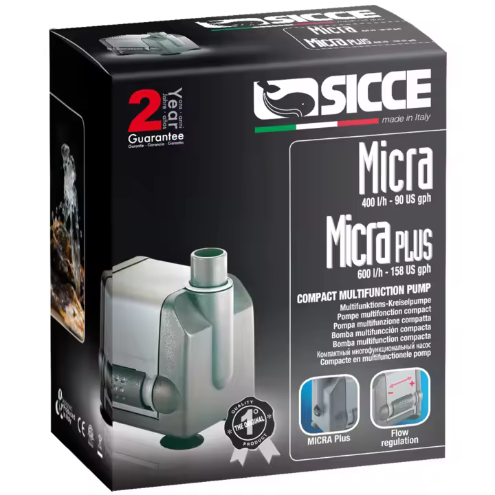 Bomba de Agua Micra Sicce - Perfecta para Acuarios, Peceras y Fuentes - 1