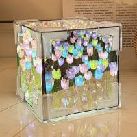 Lámpara De Espejo En Forma De Tulipán DIY Luz Nocturna De Mesa Para Dormitorio Artesanía De Flores Simulación Regalo De Cumpleaños - details 8