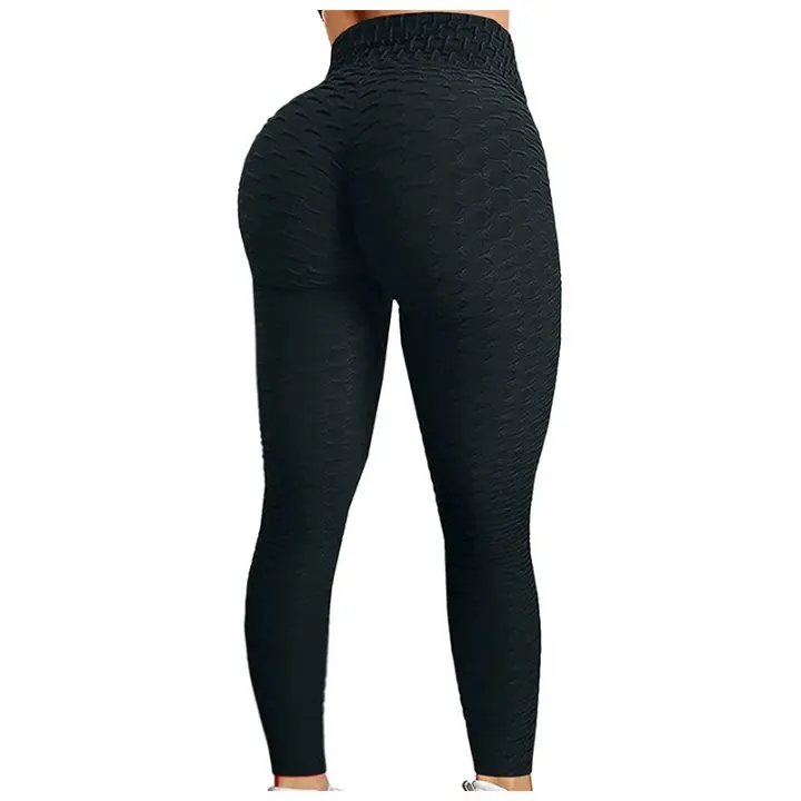 Pantalones de Yoga Push Up sin costuras para mujer, mallas elásticas de Jacquard para Fitness, mallas de entrenamiento para correr - 1