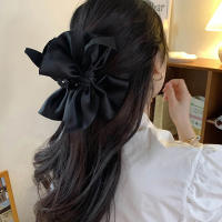 Grande Pinza Para El Cabello Con Lazo Nueva Moda Color Sólido Negro Herramientas De Estilo Para Mujer Y Niñas Accesorios De Cabello - details 6