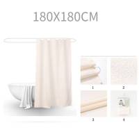 Cortina de ducha beige, gris y negra, 180 x 180 cm, resistente al agua y al moho, elegante decoración para el baño. - details 7
