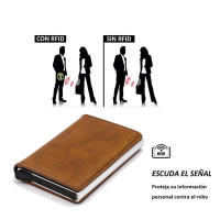 Rparty Tarjetero de cuero  para HOMBRES con RFID Bloqueo,  Ranuras para Tarjetas y Billetes Practico, seguro Multicolor - details 2