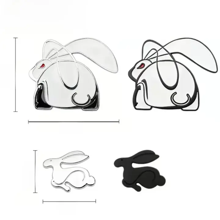 Emblema De Conejo Corre 3D Para VW Universal Adorno De Coche De Plata Cromo Estilo Dibujos Animados Para Maletero Acessorios De Coche - 1