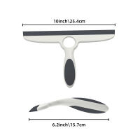 EHOMGUI Limpia Vidrio Con Mango De Silicona Herramienta De Limpieza Para Baño Y Espejos Con Gancho Adhesivo Para Limpieza De Ventanas - details 1