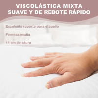 WAI 2 MARKET - Almohada Viscoelástica Mixta Antialérgica y Transpirable para Cuello y Espalda Alivio de Dolores Cervicales y Mejora del Sueño Firmeza Media, Alta Adaptabilidad | Pack de 1, 2 o 4 Unidades | Tamaños: 40x70, 40x80, 40x90, 40x135, 40x150 cm - details 0
