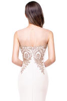 Vestido De Noche Elegante De Sirena Para Mujer Azul Rojo Con Aplicaciones Doradas Lace Sweetheart Illusion Vestido De Boda Fiesta Prom Robe De Soiree - details 33