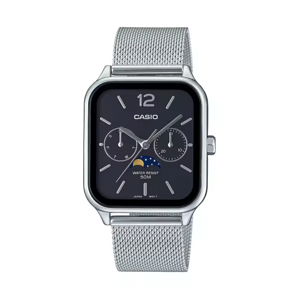 Reloj Casio para hombre malla milanesa plata analogico, Ref: MTP-M305M-1AVER - 1