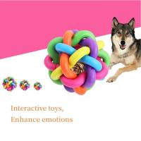 Juguete Para Perros Y Gatos Colorido Con Campanas Bola De Goma Resistente Masticación Sonido Entrenamiento Interacción Humano-Pet Accesorios - details 5