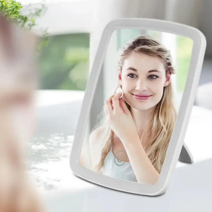 Espejo De Maquillaje LED Plegable Estilo Para Uso En El Vuelo Con Opción De Batería Seca O Carga USB Material ABS+ Vidrio - 1